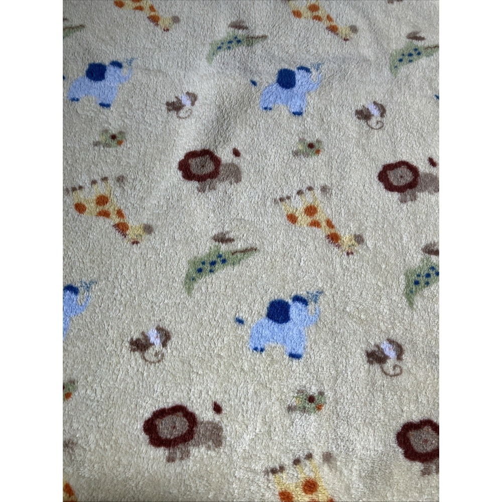 Circo Baby Blanket Safari Lion Giraffe Alligator Monkey Turtle Elephant Yellow